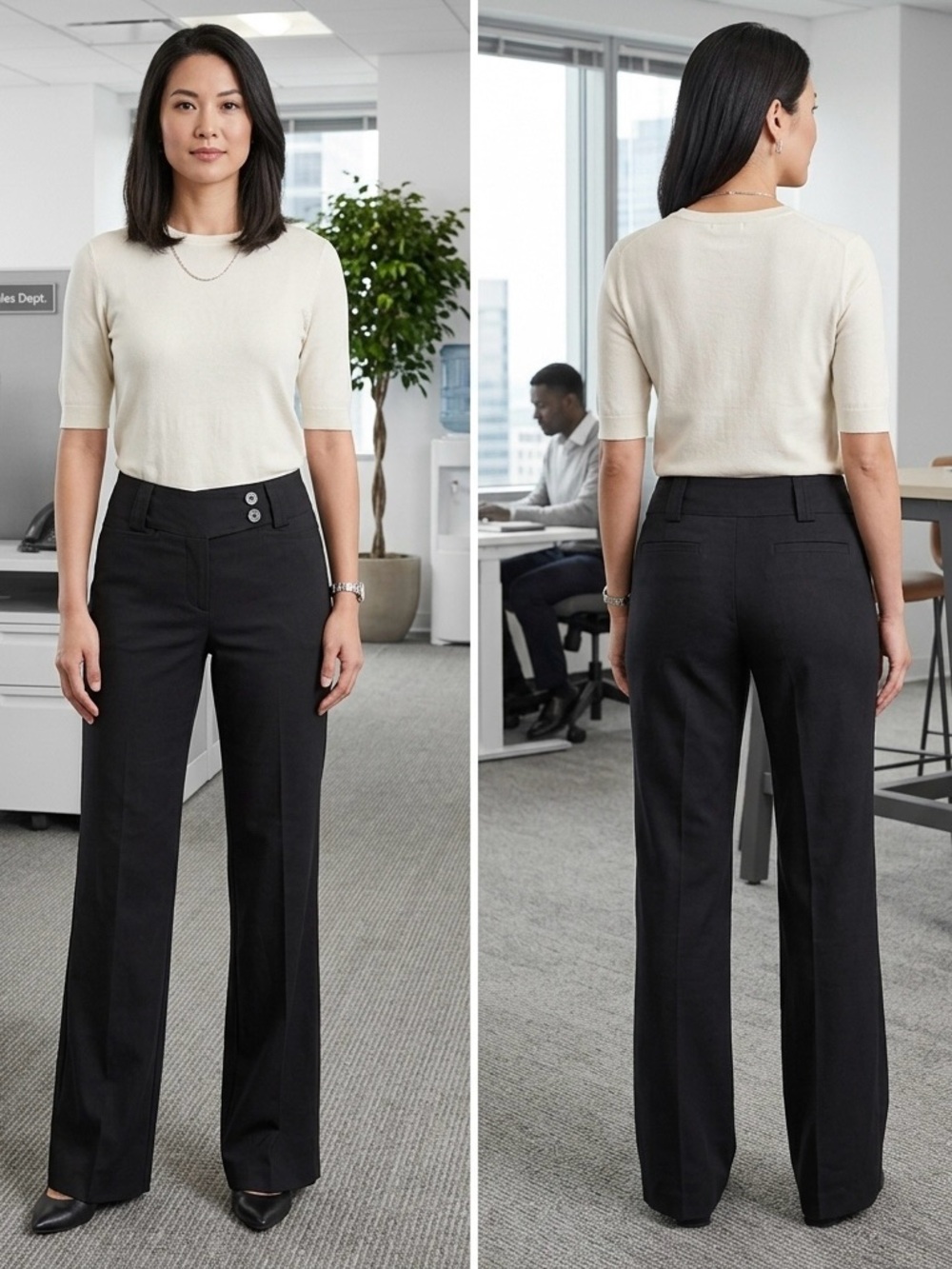 Design by Olivia women's black bootcut dress trousers